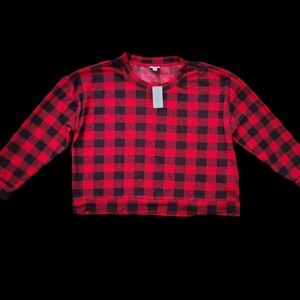 Red and Black Plaid Long Sleeve Shirt